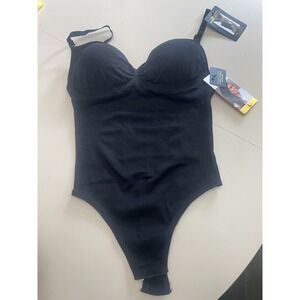 Rachel Roy 3 Way Straps Shaping Bodysuit Built-in Bra Black Size L New